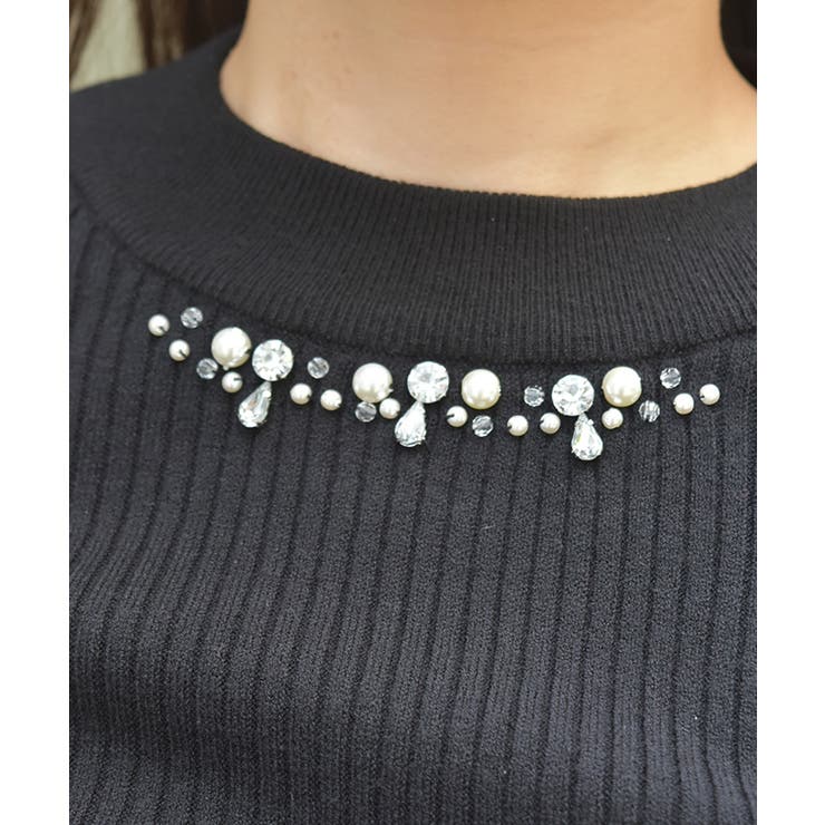 ランダムビジュー装飾ニット | axes femme | 詳細画像7 