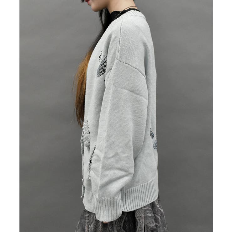 スネークスケールダメージカーディガン | 衣料 | axes femme