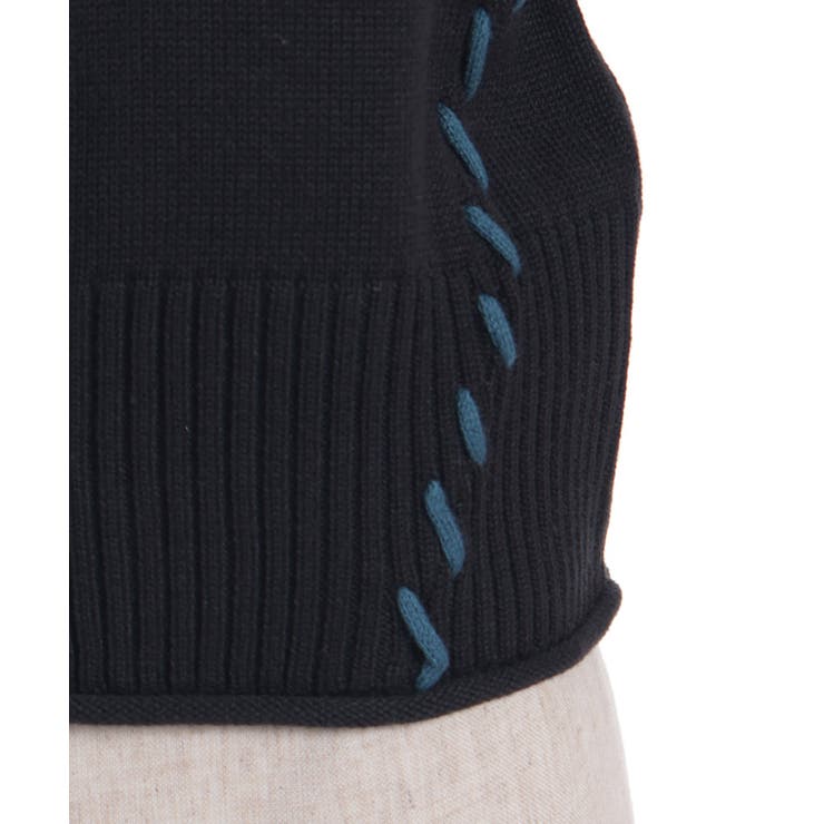 ジップ付ステッチショートカーディガン | axes femme | 詳細画像14 