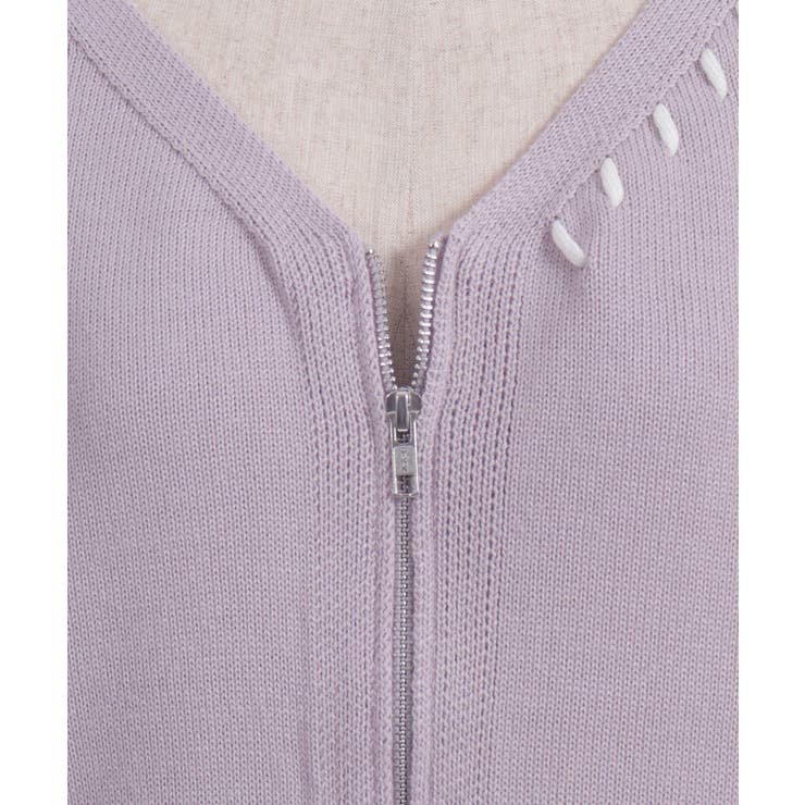 ジップ付ステッチショートカーディガン | axes femme | 詳細画像22 