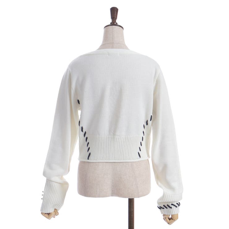 ジップ付ステッチショートカーディガン | axes femme | 詳細画像27 