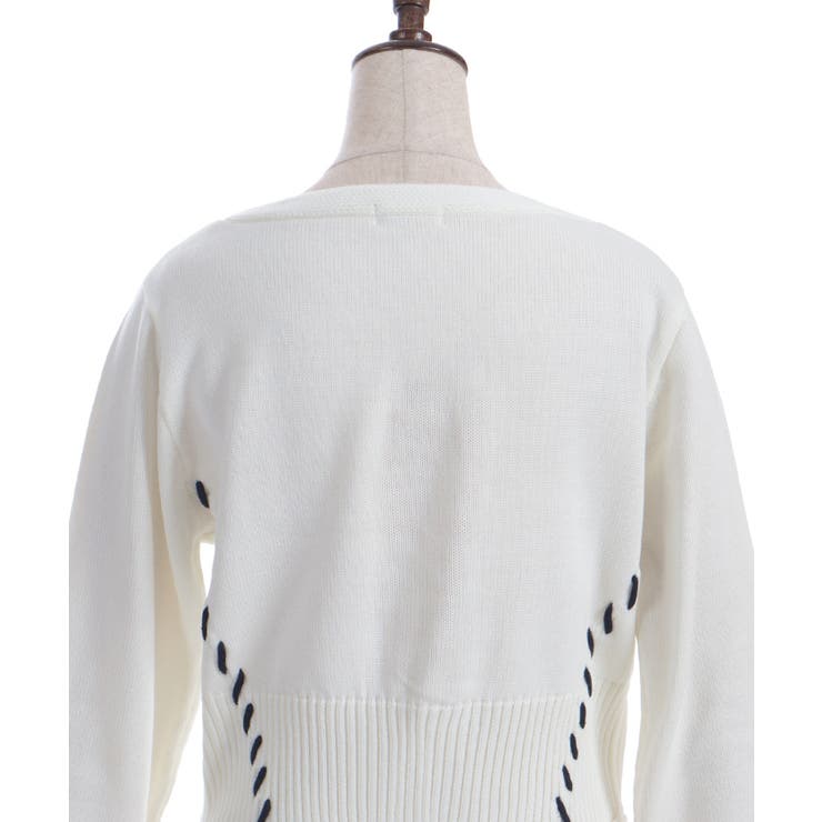 ジップ付ステッチショートカーディガン | axes femme | 詳細画像30 