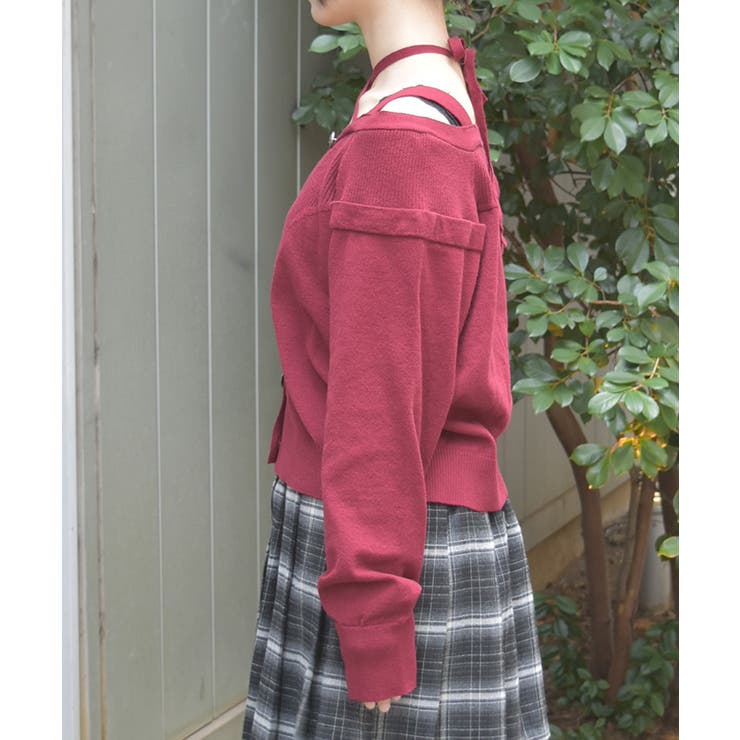 オフショル風ニットカーディガン | axes femme | 詳細画像2 