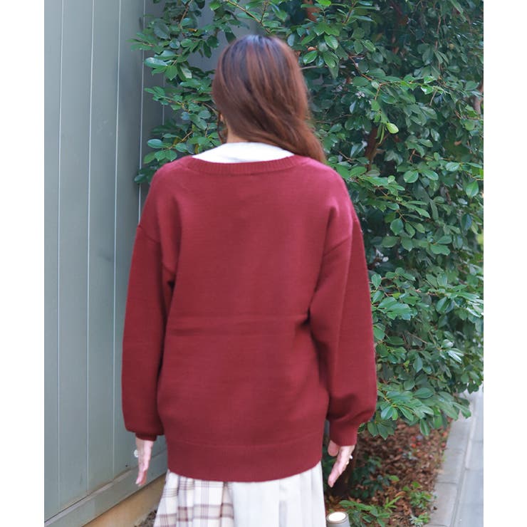 蝶刺繍ロングニットカーディガン | axes femme | 詳細画像3 