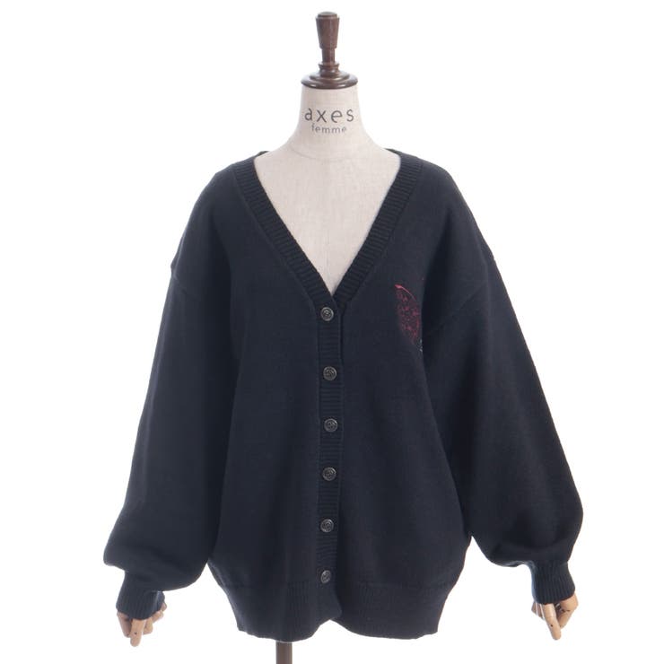 蝶刺繍ロングニットカーディガン | axes femme | 詳細画像9 