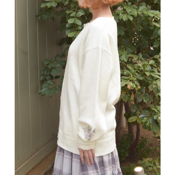 薔薇×蝶刺繍ロングカーディガン | axes femme | 詳細画像2 