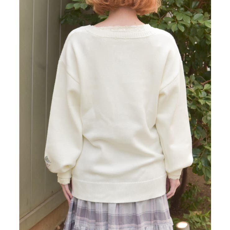 薔薇×蝶刺繍ロングカーディガン | axes femme | 詳細画像3 