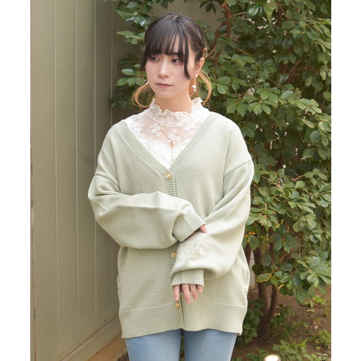 薔薇×蝶刺繍ロングカーディガン | axes femme | 詳細画像8 