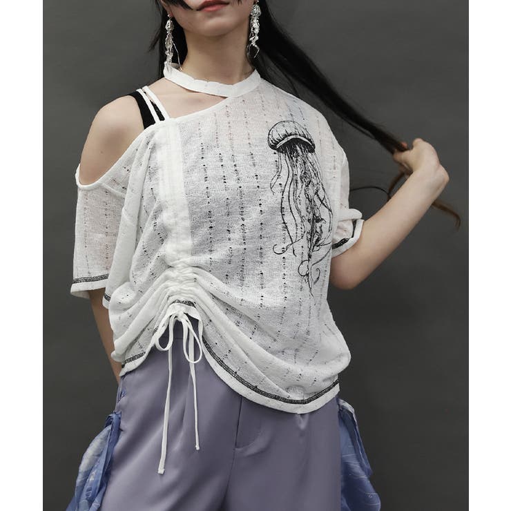 クラゲプリントアシメプルオーバー | axes femme | 詳細画像10 