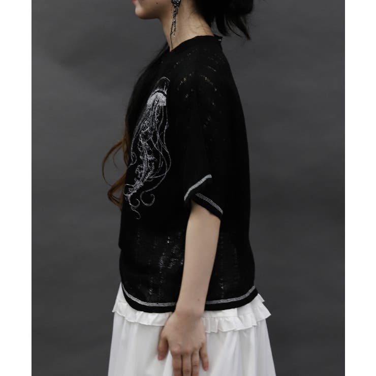 クラゲプリントアシメプルオーバー | axes femme | 詳細画像2 