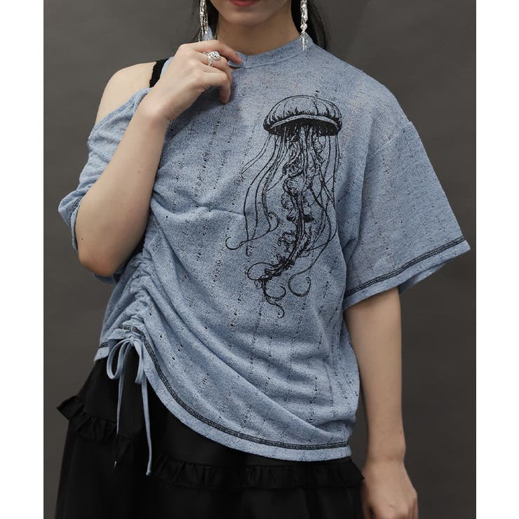 サックス | クラゲプリントアシメプルオーバー | axes femme