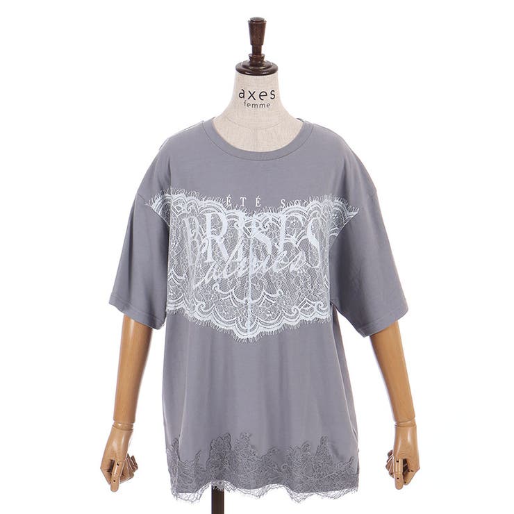 レース×ロゴビッグＴシャツ | axes femme | 詳細画像11 