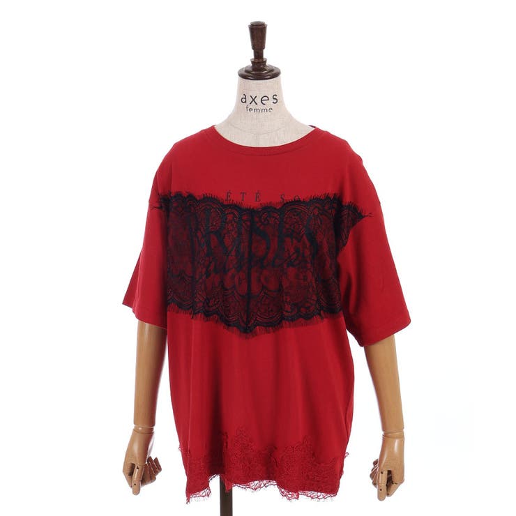 レース×ロゴビッグＴシャツ | axes femme | 詳細画像23 