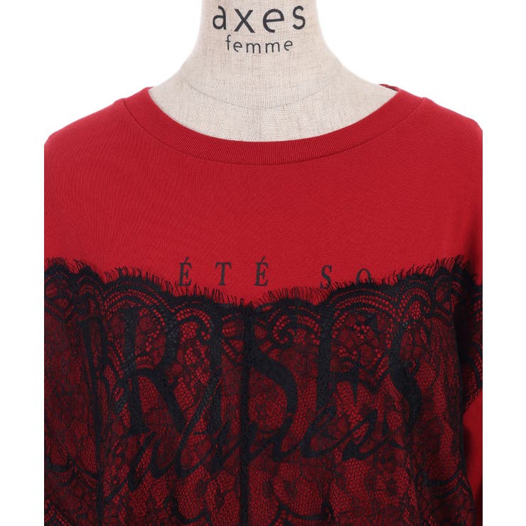 レース×ロゴビッグＴシャツ | axes femme | 詳細画像26 