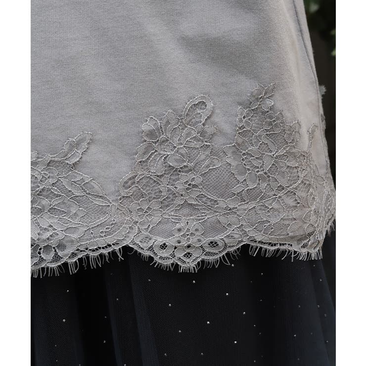 レース×ロゴビッグＴシャツ | axes femme | 詳細画像7 