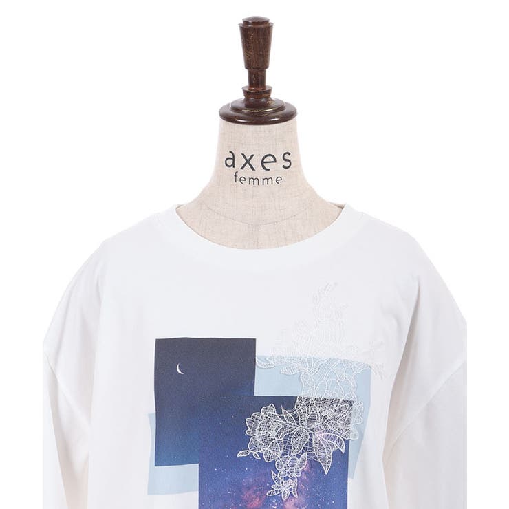 接触冷感プリント×レースＴ | axes femme | 詳細画像18 
