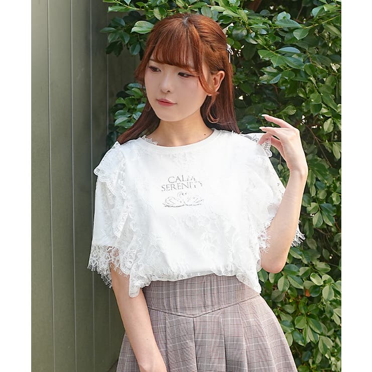 レースレイヤードＴシャツ | axes femme | 詳細画像10 