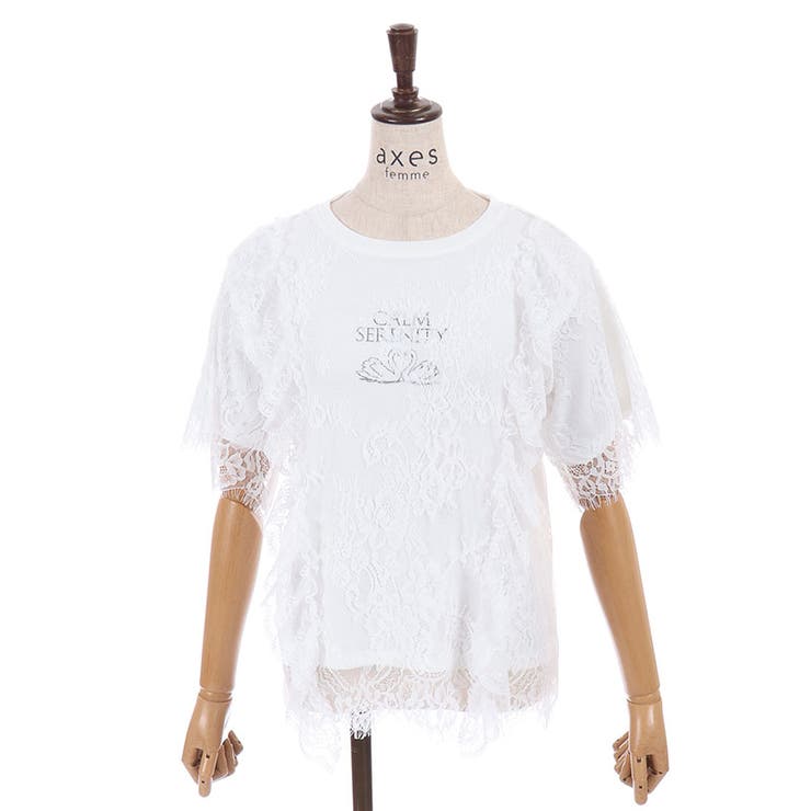 レースレイヤードＴシャツ | axes femme | 詳細画像11 
