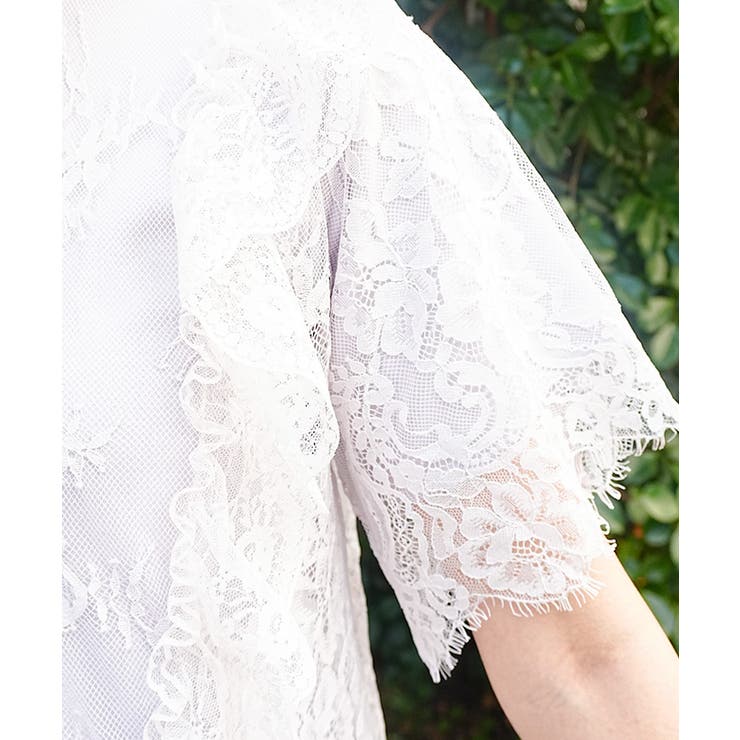 レースレイヤードＴシャツ | axes femme | 詳細画像4 