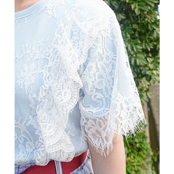 レースレイヤードＴシャツ | axes femme | 詳細画像8 