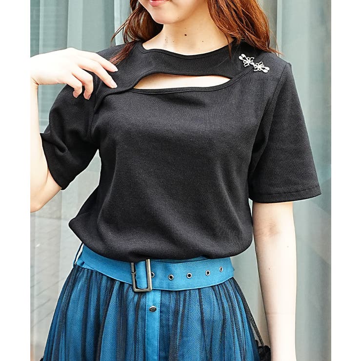 黒 | スリットデザイントップス | axes femme
