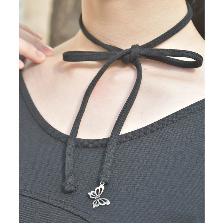 チョーカー付コルセット風プルオーバー | axes femme | 詳細画像4 