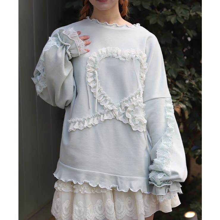 フリルハートロングトレーナー | axes femme | 詳細画像12 