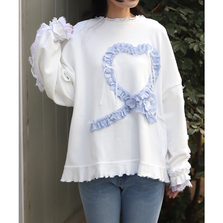 フリルハートロングトレーナー | axes femme | 詳細画像14 