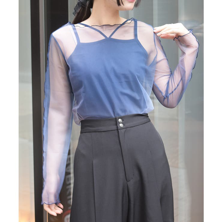 紺 | インナー付グラデシアトップス | axes femme