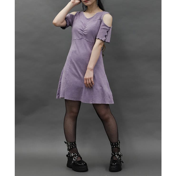 硫化染めカットミニワンピース[品番：IGAW0006669]｜axes femme