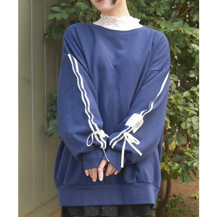 紺 | 袖ラインカットチュニック | axes femme