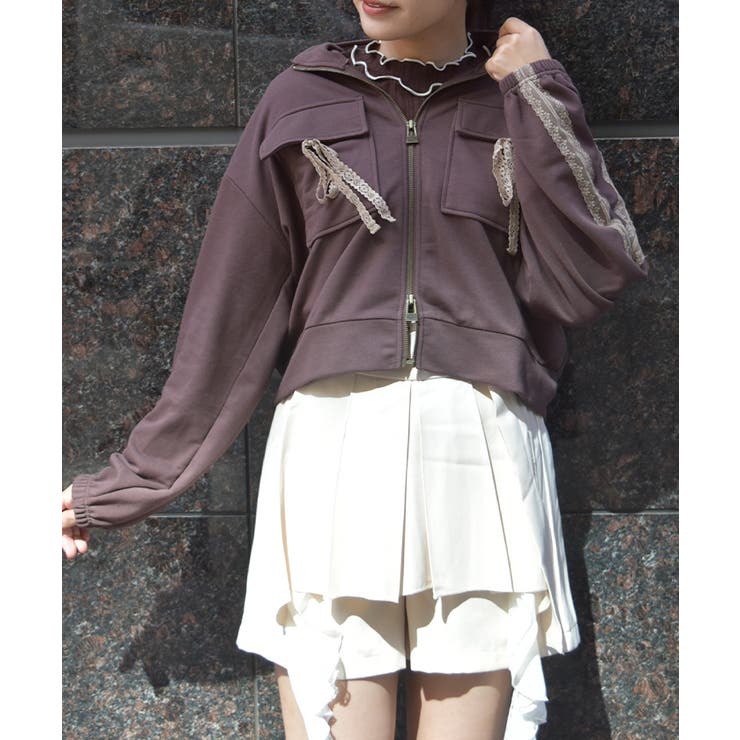 Ｄブラウン | スウェットトラックジャケット | axes femme