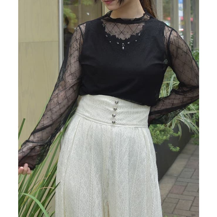 リボンチュールシアトップス[品番：IGAW0005290]｜axes femme