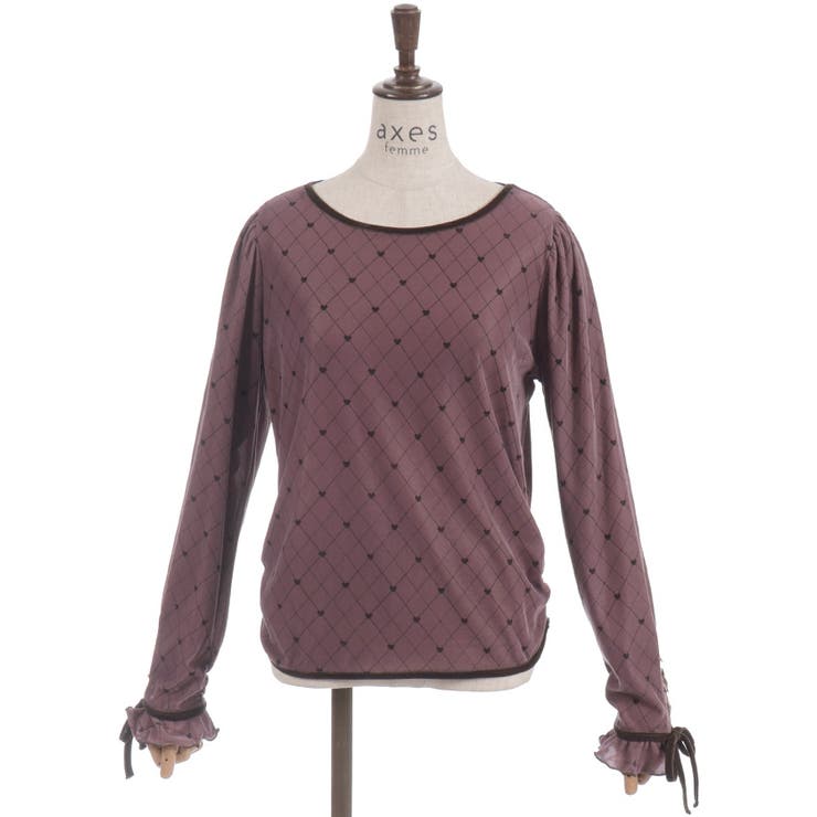 アソート柄ハート釦ベロアプルオーバー | axes femme | 詳細画像8 