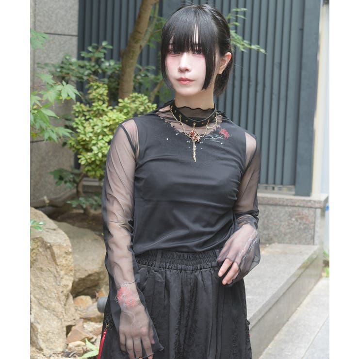 彼岸花プリントシアートップス | axes femme | 詳細画像12 