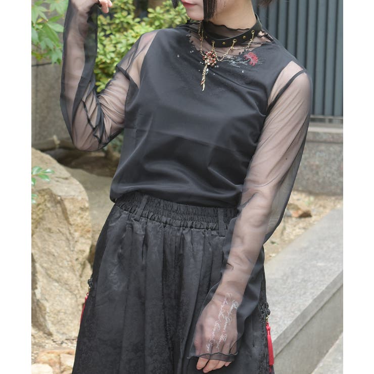 彼岸花プリントシアートップス | axes femme | 詳細画像8 