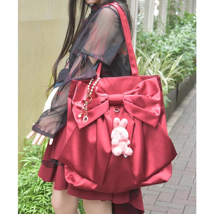 赤 | タテ型ビッグリボントート | axes femme