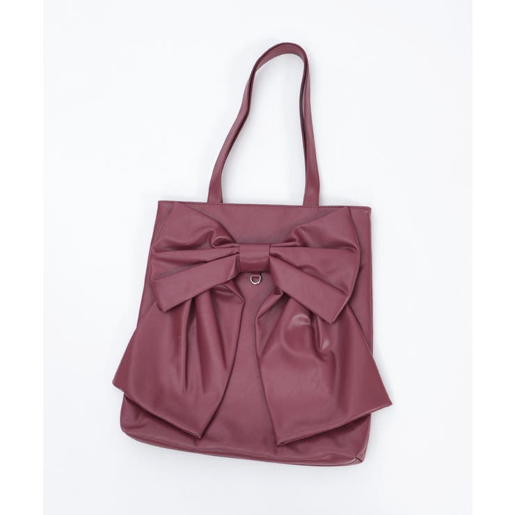 タテ型ビッグリボン合皮トート | axes femme | 詳細画像14 