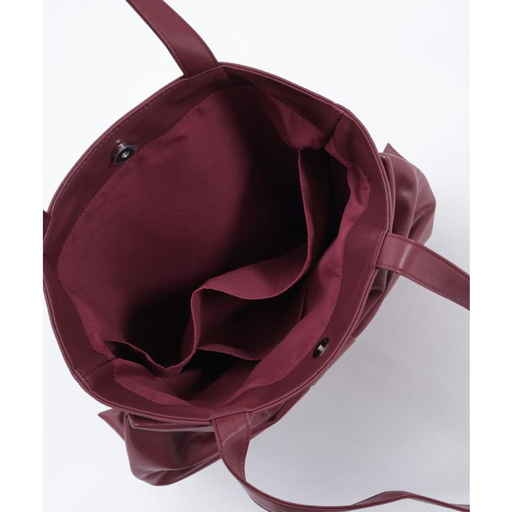 タテ型ビッグリボン合皮トート | axes femme | 詳細画像17 