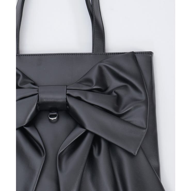 タテ型ビッグリボン合皮トート | axes femme | 詳細画像24 