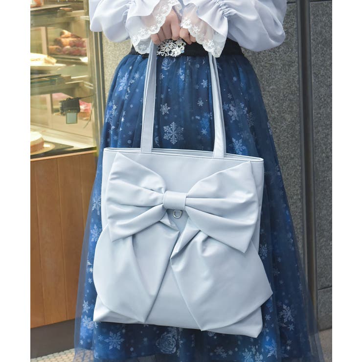 タテ型ビッグリボン合皮トート | axes femme | 詳細画像3 