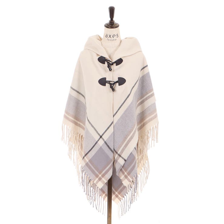 サイドチェックポンチョ[品番：IGAW0000365]｜axes femme（アクシーズ