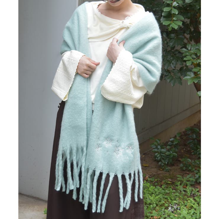 雪の結晶刺繍ストール | axes femme | 詳細画像5 
