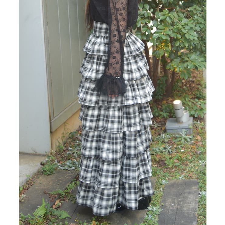 チェック柄ティアードスカート | axes femme | 詳細画像2 