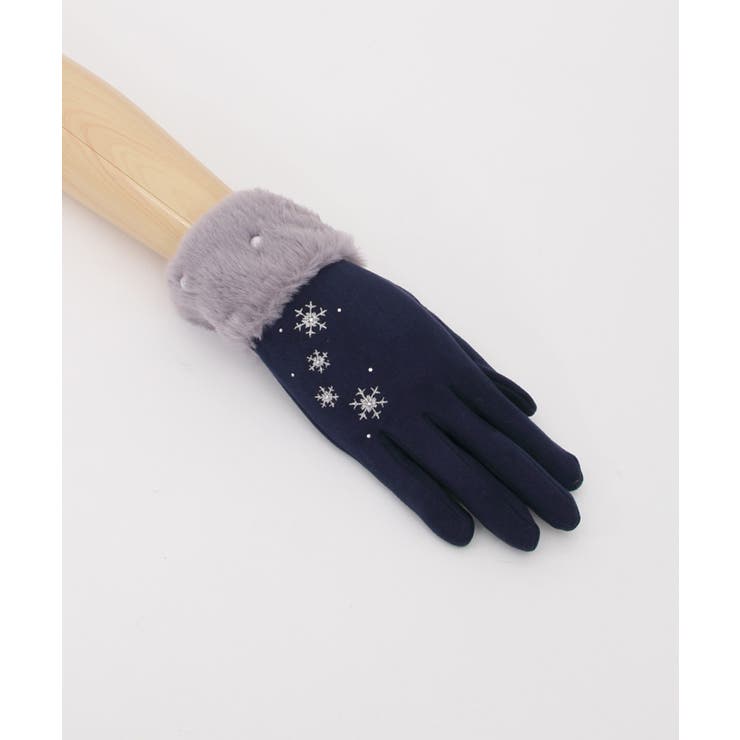 雪の結晶柄刺繍手袋[品番：IGAW0002494]｜axes femme