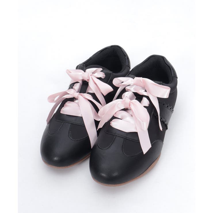 黒 | ダブルリボンサテンスニーカー | axes femme