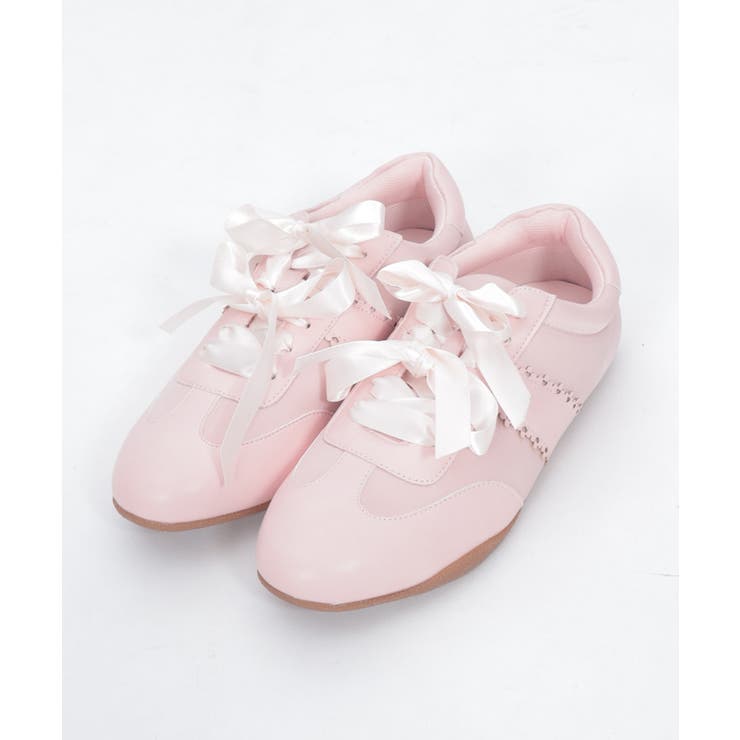 ピンク | ダブルリボンサテンスニーカー | axes femme