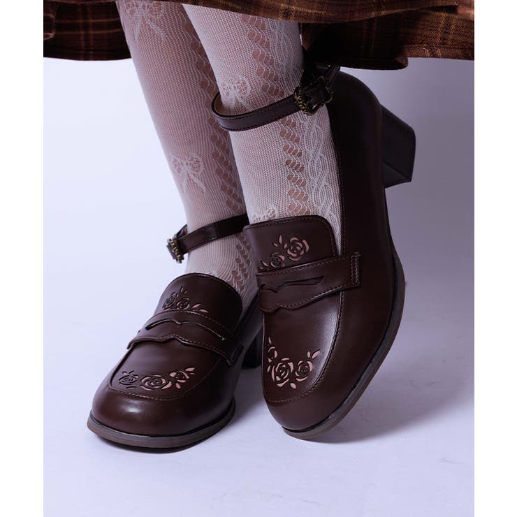 茶 | ローズカットワークローファー | axes femme