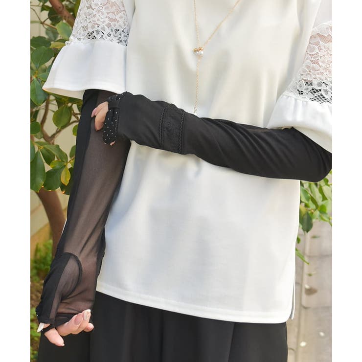 ドットリボンロングＵＶ手袋 | axes femme | 詳細画像3 