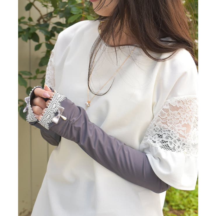 接触冷感レース使いＵＶ手袋 | axes femme | 詳細画像2 